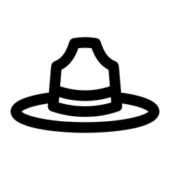 campaign hat, army, cap, hat, military outline icon