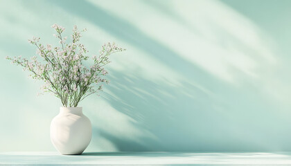 Fototapeta premium A single pastel color, such as mint green or lavender, providing a soothing and simple backdrop