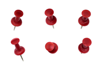 Set of paper pins on transparent background png file