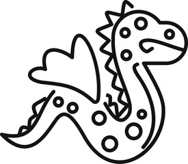 Friendly, cartoon style dragon spreading its wings