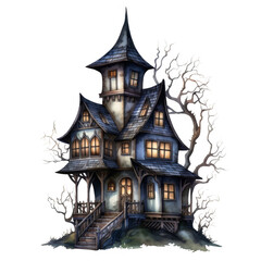 Haunted House Isolated on a Transparent Background