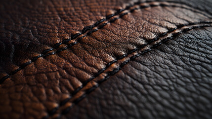 Rich, dark leather texture with subtle stitching.