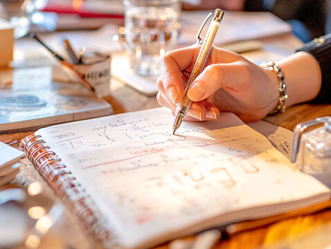 Individuals writing in their journals as part of a mental health journaling workshop, fostering self-care