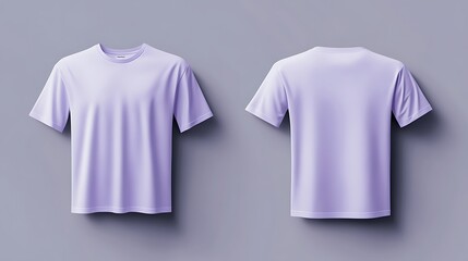 Fototapeta premium Purple T Shirt Mockup Front and Back View