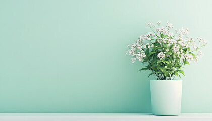 Fototapeta premium A single pastel color, such as mint green or lavender, providing a soothing and simple backdrop