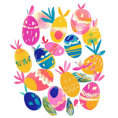 Fototapeta premium set of easter eggs