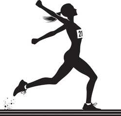 Running person silhouette vector illustration isolated on a white background