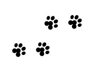 Cat paw set icon. Paw prints icon. Flat style. Vector icon.