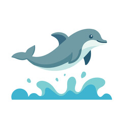 Adorable Dolphin Illustration Vector Jumping Out of Water for Marine Themes