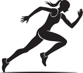 Running person silhouette vector illustration isolated on a white background
