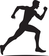 Running person silhouette vector illustration isolated on a white background