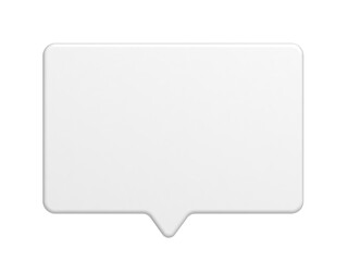 Speech balloon. White color. Bubble message. Empty. Blank. 3d illustration.