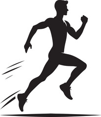 Running person silhouette vector illustration isolated on a white background