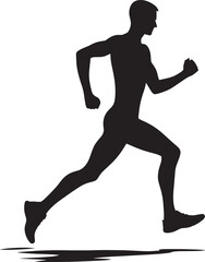 Running person silhouette vector illustration isolated on a white background