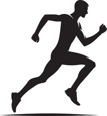 Running person silhouette vector illustration isolated on a white background