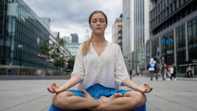 Frau Yoga Stadt