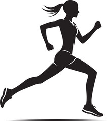 Running person silhouette vector illustration isolated on a white background