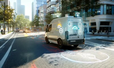 Autonomous Van Driving on City Streets - Powered by Adobe