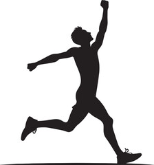 Running person silhouette vector illustration isolated on a white background