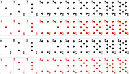 Number Cards Design from Deck of Playing Cards