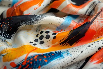 Obraz premium Vibrant Abstract Fabric with Bold Colors and Patterns