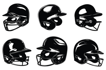 Baseball helmet silhouette vector
