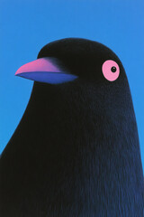 Fototapeta premium Cartoon black brid full of fantasy