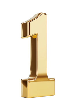 A large, shiny, solid gold number "1" stands alone, symbolizing success, achievement, or being the best. 