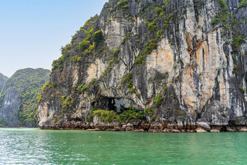 Rock cave in Ha Long Bay, Quang Ninh, Vietnam