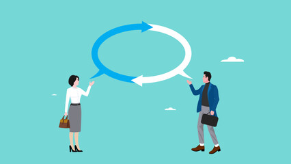 real-time feedback on teamwork to improve work quality, communication skills or question and answer discussions to develop ideas, two workers give each other feedback for improvement