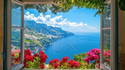 Mediterranean View from a Window