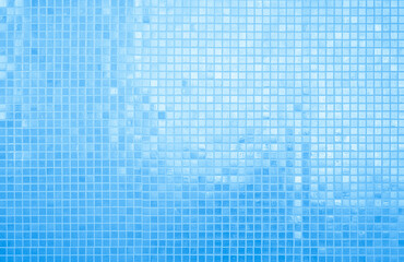 Blue light ceramic wall chequered and floor tiles mosaic background in bathroom. Design pattern geometric with grid wallpaper texture decoration pool. Simple seamless abstract surface clean.