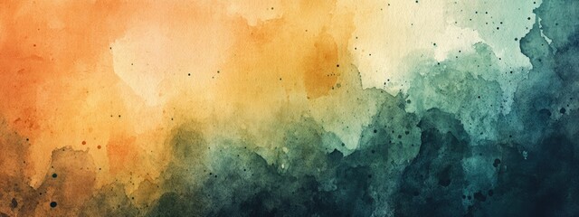 Fototapeta premium A Captivating Watercolor Abstract Landscape Displaying a Harmonious Blend of Vibrant Colors