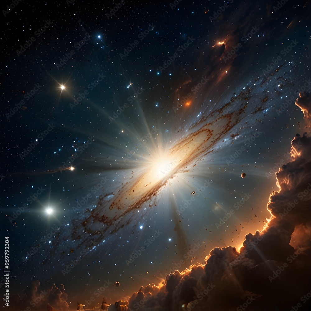 Wall mural star and nebula