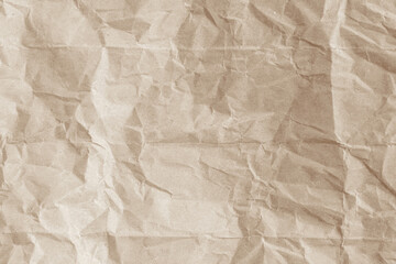 Old paper vintage texture surface for background. Recycle pale brown paper crumpled texture, Cream color recycled kraft paper texture blank with copy space for text.
