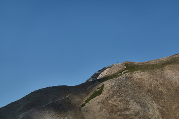 The legendary Col du Galibier cycling port in the Écrins National Park. Alps. France