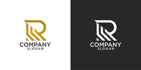 letter R abstract monogram logo vector design