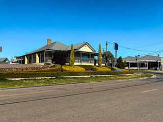 Fototapeta premium The photo was taken on a tranquil street in the town of Goulburn and features the old buildings in the town center