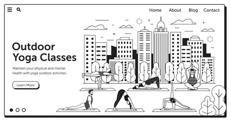 People Practicing Yoga in Open Air City Park