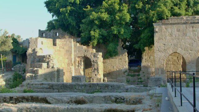 Ancient monument in in Rhodes in Greece.
