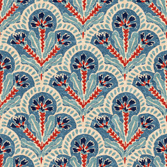 Seamless bohemian pattern. Grunge vintage texture. Ornament for home decor, carpets, pillows. Vector illustration.