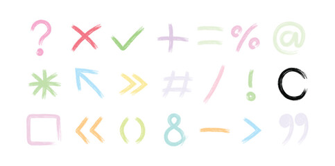 Vector multiplication and cross ink brush stroke icon, punctuation X vector grunge and symbol, plus, symbol, cross sign set. Grunge vector illustrations