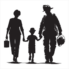 fireman silhouette Vector Firefighter Man silhouette  collection, 