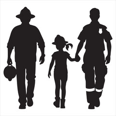 fireman silhouette Vector Firefighter Man silhouette  collection, 