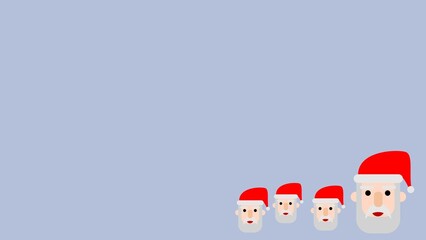 Christmas background illustration of Santa Claus with copy space