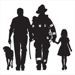 fireman silhouette Vector Firefighter Man silhouette  collection, 