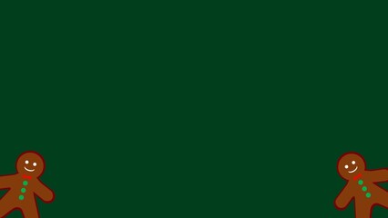  Christmas background illustration of Christmas gingerbread man with copy space