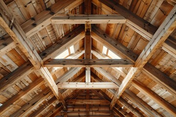 Stunning Wooden Roof Structure Showcasing Rustic Charm and Craftsmanship