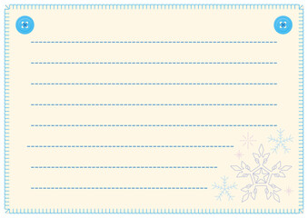 雪の結晶の刺繍便箋