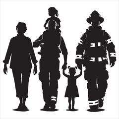 fireman silhouette Vector Firefighter Man silhouette  collection, 